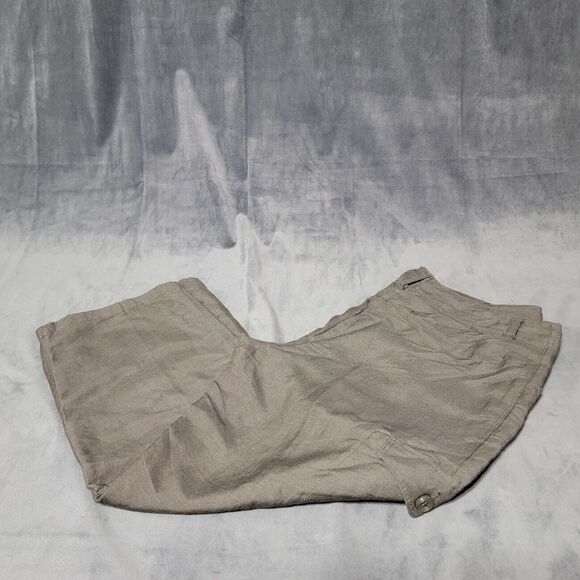 Sandro Brown Linen Capris, Sz 10 - Picture 1 of 9
